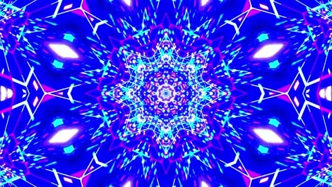 3D kaleidoscope mandala abstract background with futuristic VJ seamless loop Stock Footage 340179729