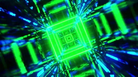 3D kaleidoscope mandala abstract background with futuristic VJ seamless loop Stock Footage 340179757