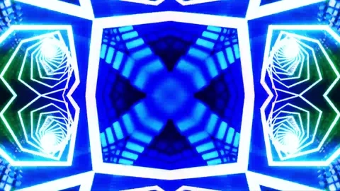 3D kaleidoscope mandala abstract background with futuristic VJ seamless loop Stock Footage 340179760