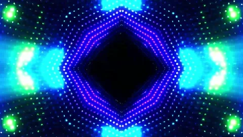 3D kaleidoscope mandala abstract background with futuristic VJ seamless loop Stock Footage 340179804
