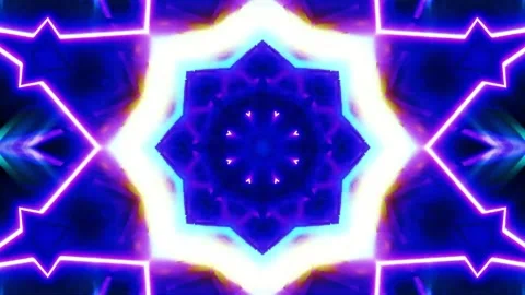 3D kaleidoscope mandala abstract background with futuristic VJ seamless loop Stock Footage 340179818