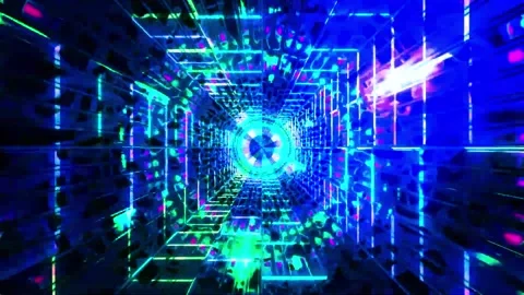 3D kaleidoscope mandala abstract background with futuristic VJ seamless loop Stock Footage 340179824