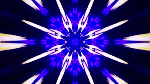 3D kaleidoscope mandala abstract background with futuristic VJ seamless loop Stock Footage 340179833
