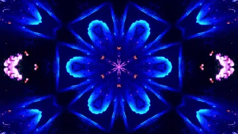 3D kaleidoscope mandala abstract background with futuristic VJ seamless loop Stock Footage 340179842