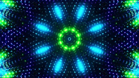 3D kaleidoscope mandala abstract background with futuristic VJ seamless loop Stock Footage 340179878