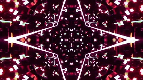 3D kaleidoscope mandala abstract background with futuristic VJ seamless loop Stock Footage 340179881