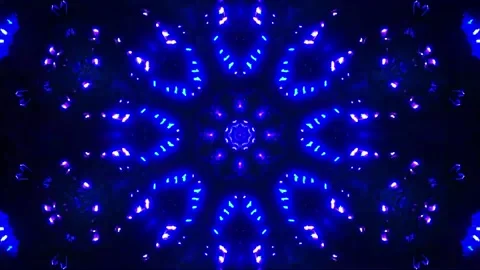 3D kaleidoscope mandala abstract background with futuristic VJ seamless loop Stock Footage 340179908
