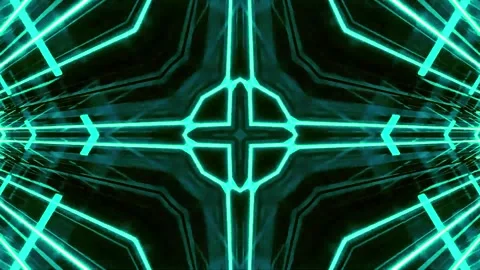 3D kaleidoscope mandala abstract background with futuristic VJ seamless loop Stock Footage 340179934