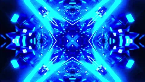 3D kaleidoscope mandala abstract background with futuristic VJ seamless loop Stock Footage 340179939