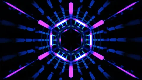 3D kaleidoscope mandala abstract background with futuristic VJ seamless loop Stock Footage 340179970