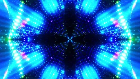 3D kaleidoscope mandala abstract background with futuristic VJ seamless loop Stock Footage 340179976