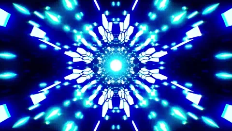 3D kaleidoscope mandala abstract background with futuristic VJ seamless loop Stock Footage 340180051