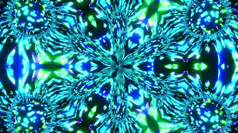 3D kaleidoscope mandala abstract background with futuristic VJ seamless loop Stock Footage 340180154