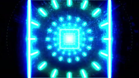 3D kaleidoscope mandala abstract background with futuristic VJ seamless loop Stock Footage 340180247