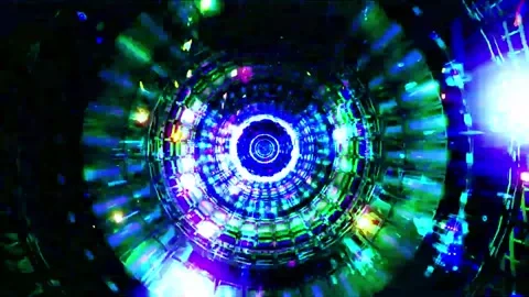 3D kaleidoscope mandala abstract background with futuristic VJ seamless loop Stock Footage 340180248