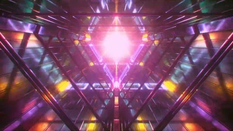 3D kaleidoscope mandala abstract background with futuristic VJ seamless loop Stock Footage 340180289