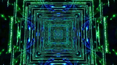 3D kaleidoscope mandala abstract background with futuristic VJ seamless loop Stock Footage 340180312