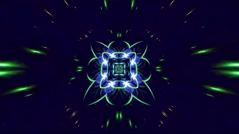 3D kaleidoscope mandala abstract background with futuristic VJ seamless loop Stock Footage 340180334