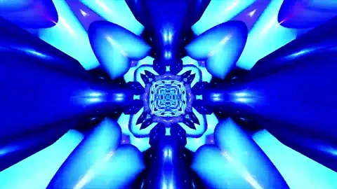 3D kaleidoscope mandala abstract background with futuristic VJ seamless loop Stock Footage 340180335
