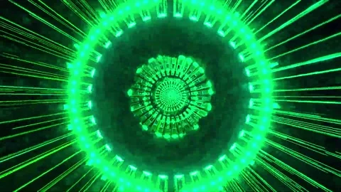 3D kaleidoscope mandala abstract background with futuristic VJ seamless loop Stock Footage 340180415