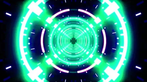 3D kaleidoscope mandala abstract background with futuristic VJ seamless loop Stock Footage 340180416