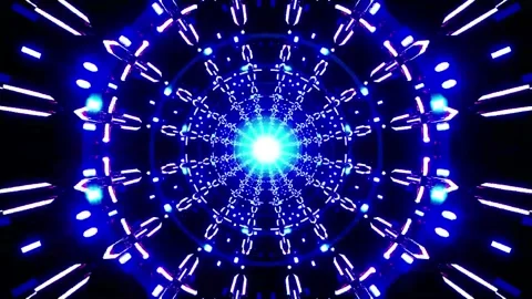 3D kaleidoscope mandala abstract background with futuristic VJ seamless loop Stock Footage 340180453