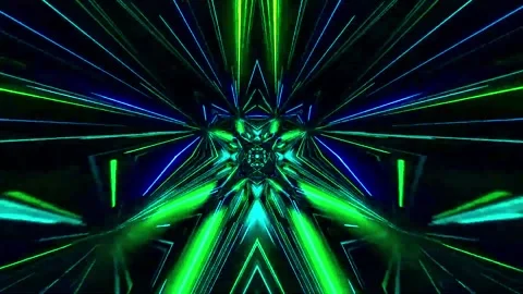 3D kaleidoscope mandala abstract background with futuristic VJ seamless loop Stock Footage 340180463