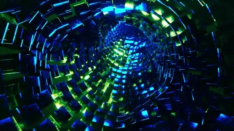 3D kaleidoscope mandala abstract background with futuristic VJ seamless loop Stock Footage 340180624
