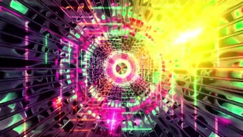 3D kaleidoscope mandala abstract background with futuristic VJ seamless loop Stock Footage 340180637