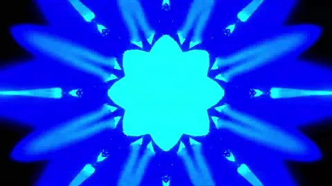 3D kaleidoscope mandala abstract background with futuristic VJ seamless loop Stock Footage 340180651