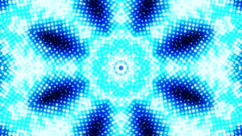 3D kaleidoscope mandala abstract background with futuristic VJ seamless loop Stock Footage 340180682