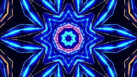 3D kaleidoscope mandala abstract background with futuristic VJ seamless loop Stock Footage 340180734