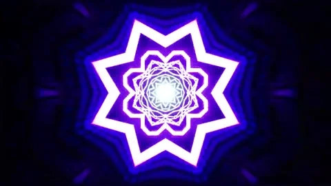 3D kaleidoscope mandala abstract background with futuristic VJ seamless loop Stock Footage 340180750