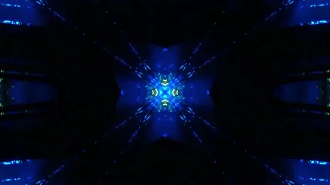 3D kaleidoscope mandala abstract background with futuristic VJ seamless loop Stock Footage 340180828
