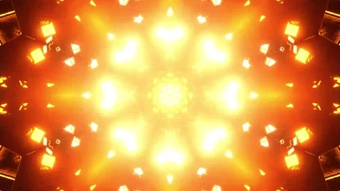 3D kaleidoscope mandala abstract background with futuristic VJ seamless loop Stock Footage 340180945