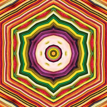 3D kaleidoscope mandala abstract background Stock Illustration