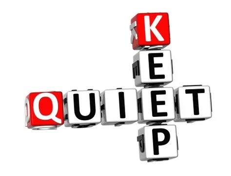 3d keep quiet crossword Illustrazione stock