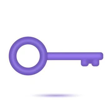3d key icon Illustrazione stock