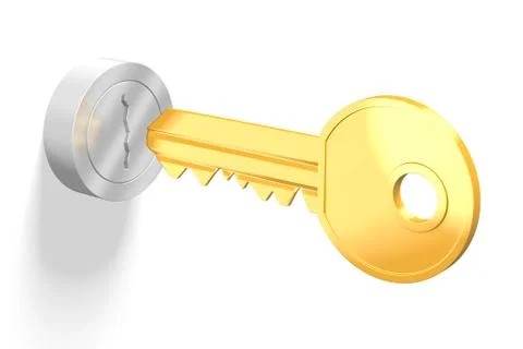 3D key/ lock/ solution concept Illustrazione stock