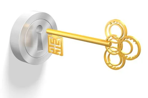 3D key/ lock/ solution concept Illustrazione stock