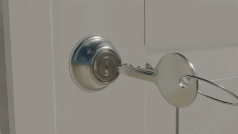 3D Key Not Fitting In A Lock Stock Footage 149832983