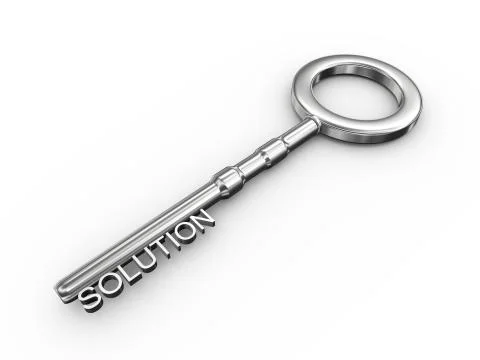 3d key - solution Stock Illustration