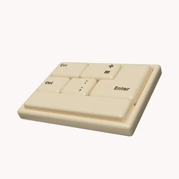 3d keyboard. accessories for live streaming concept. icon isolated on white Illustrazione stock