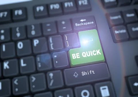 3d keyboard - be quick Stock Illustration