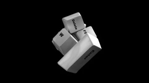 3D Keyboard Interface Animation Loop Stockbeeldmateriaal 309541352