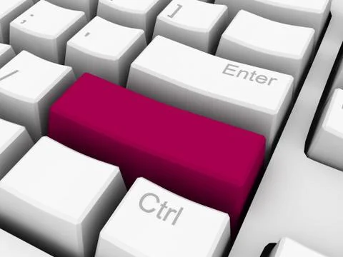 3d keyboard key blank Stock Illustration