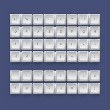 3D keyboard letters buttons with shadow Ilustración de archivo
