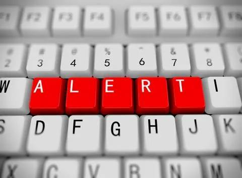 3d keyboard - word alert Illustrazione stock