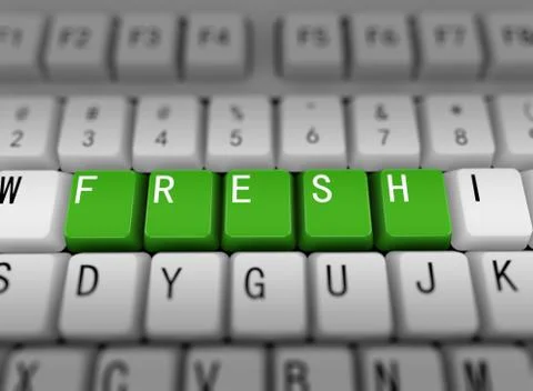 3d keyboard - word fresh Stock Illustration