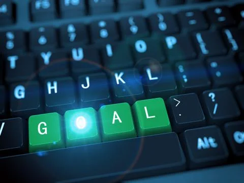 3d keyboard - word goal 스톡 일러스트